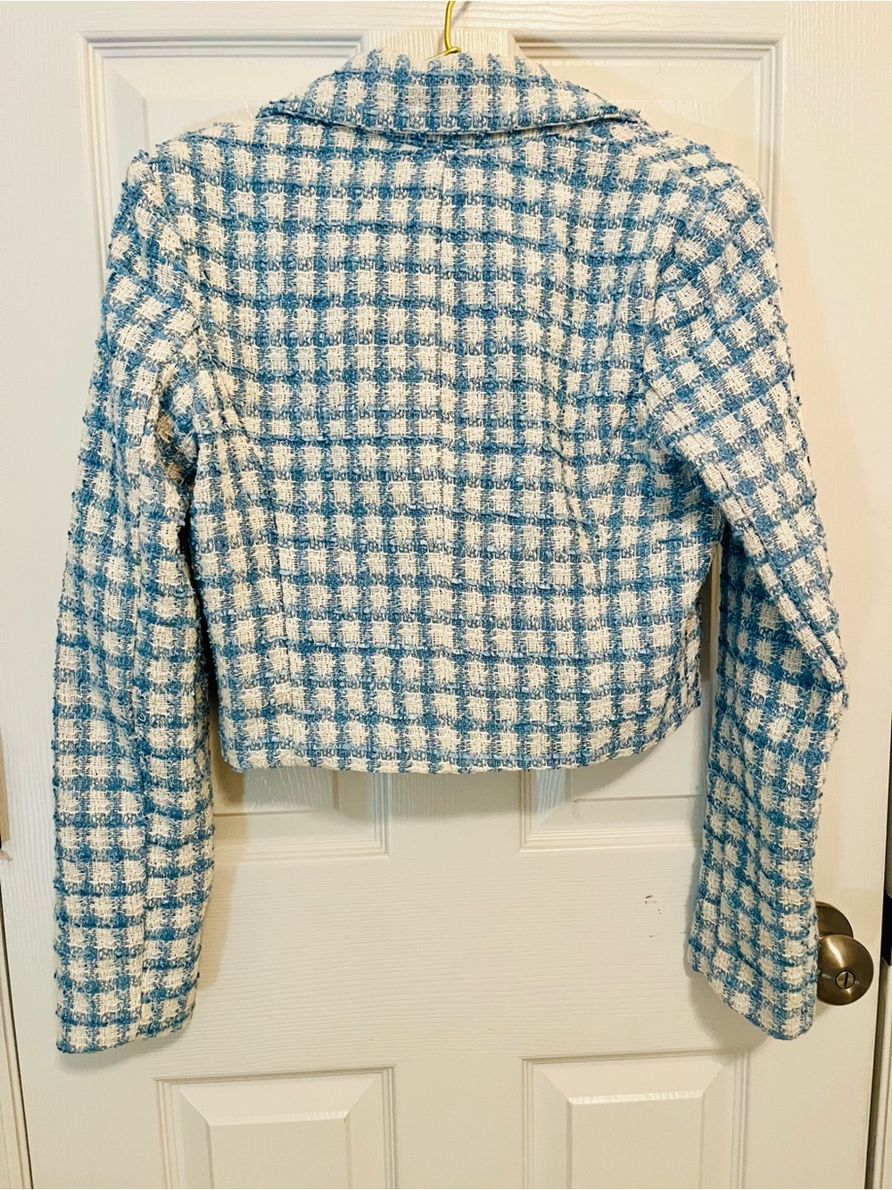π Jason Wu Blue & Ivory Tweed Cropped Blazer & Skort Set - Picture 9 of 14